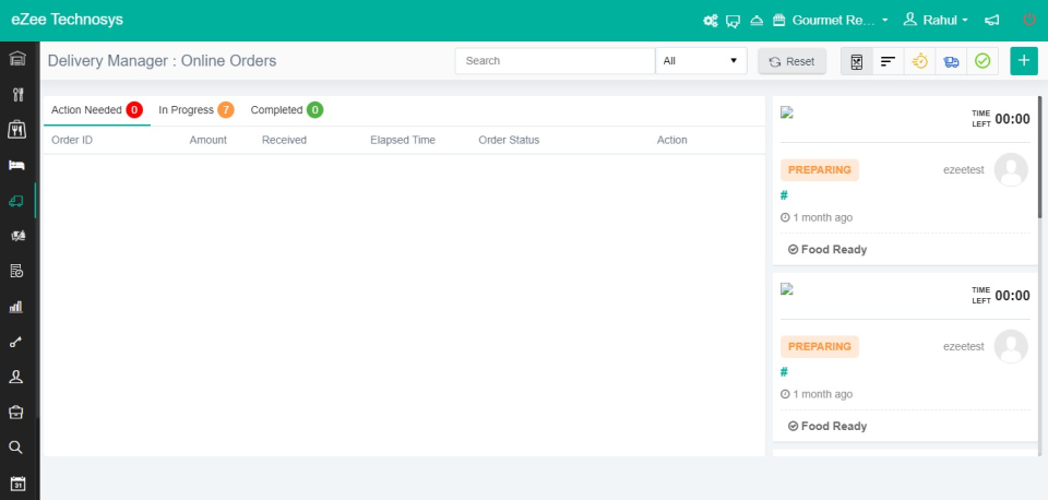 screenshot of eZee Optimus